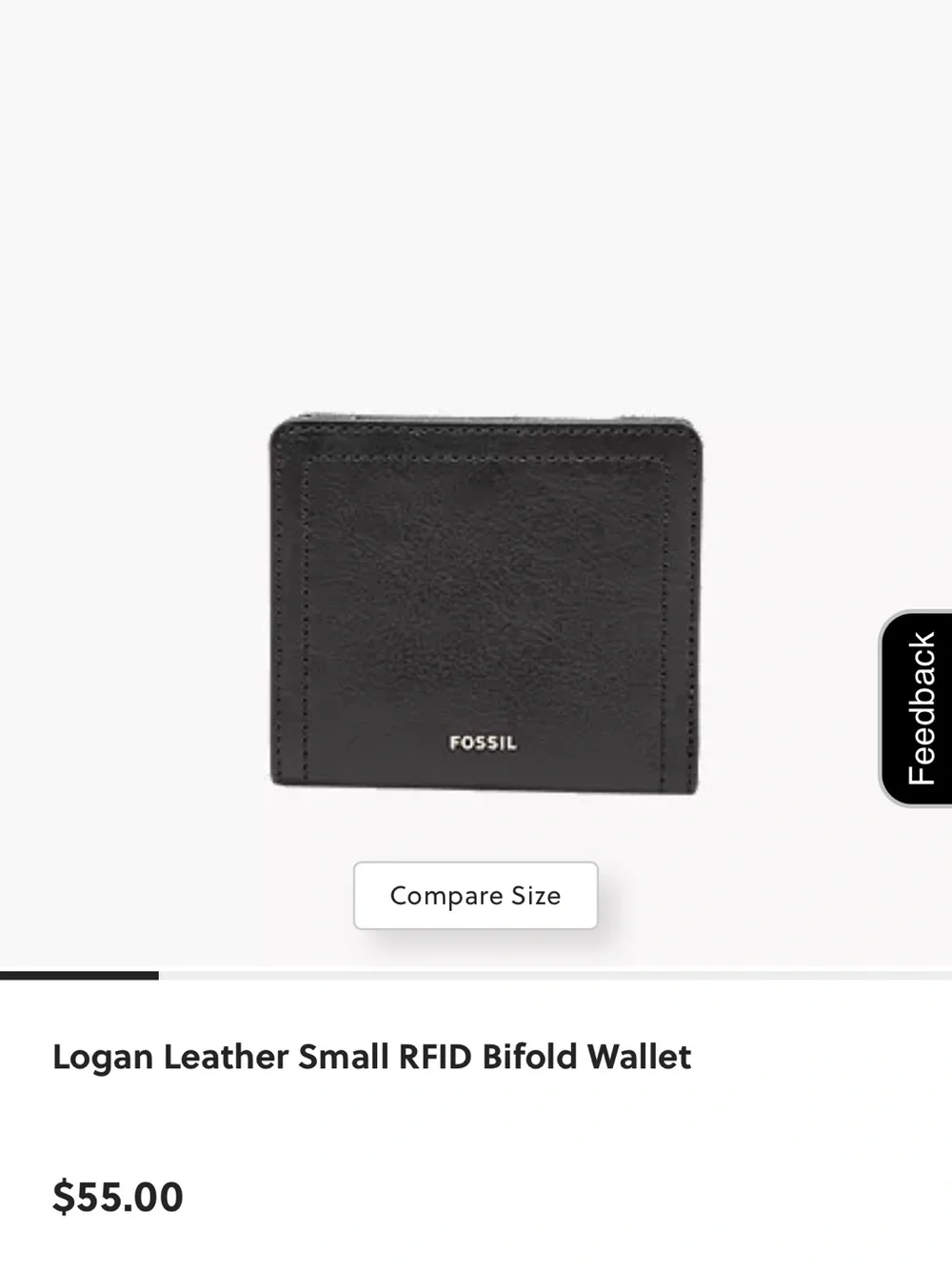 Fossil Black Pebbled Leather Card & Key Wallet